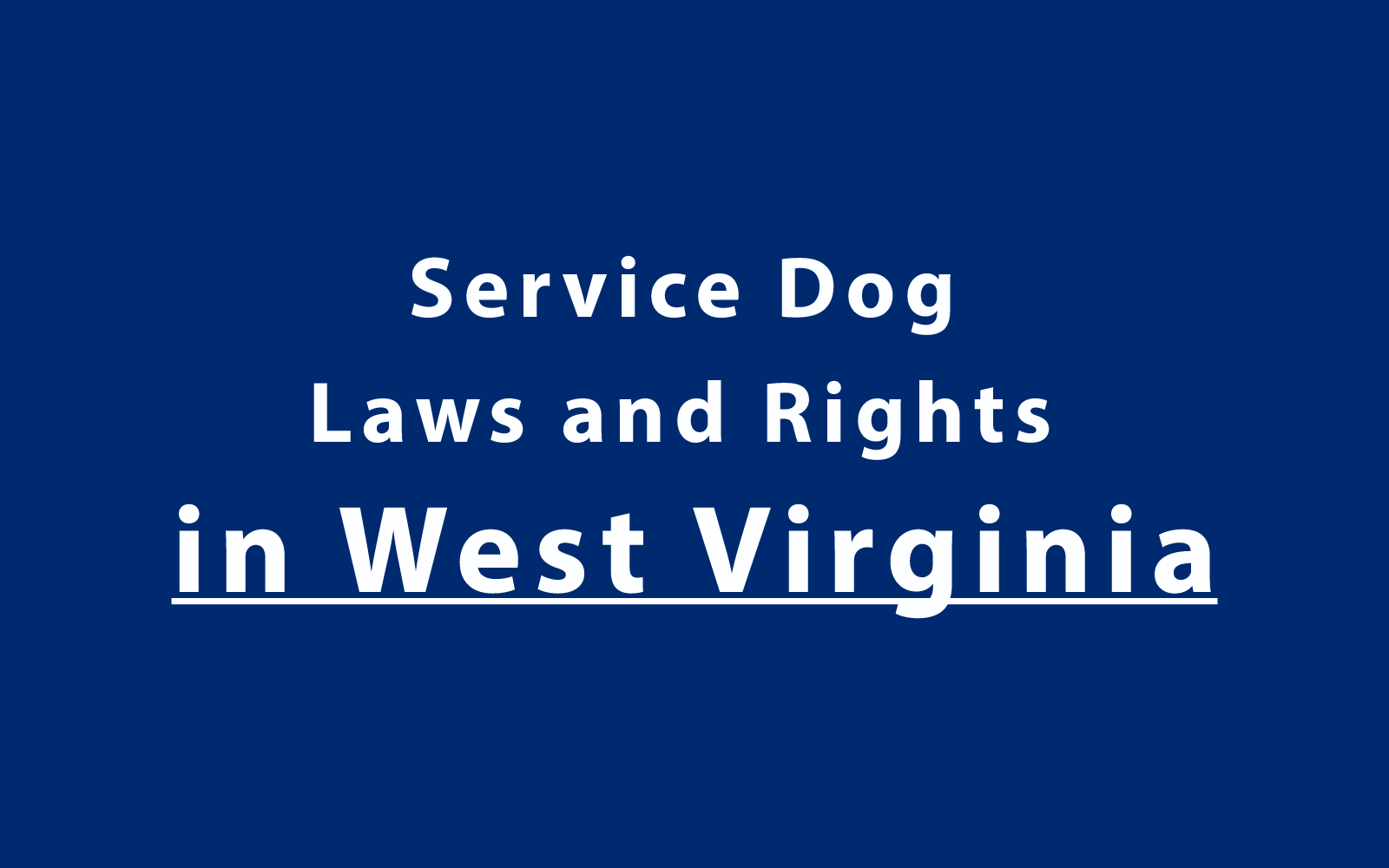 Service Dog Laws and Rights in West Virginia
