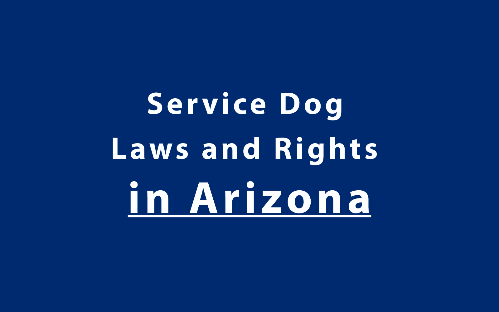 Service Dog Laws and Rights in Arizona