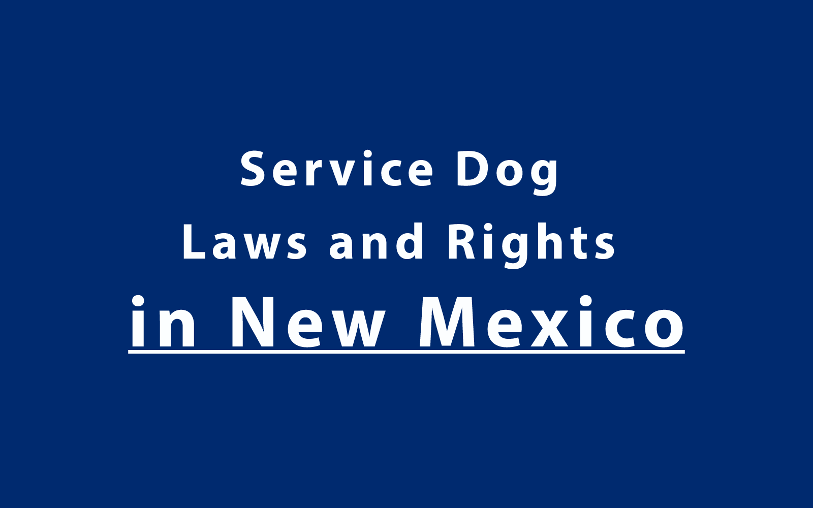 Service Dog Laws and Rights in New Mexico