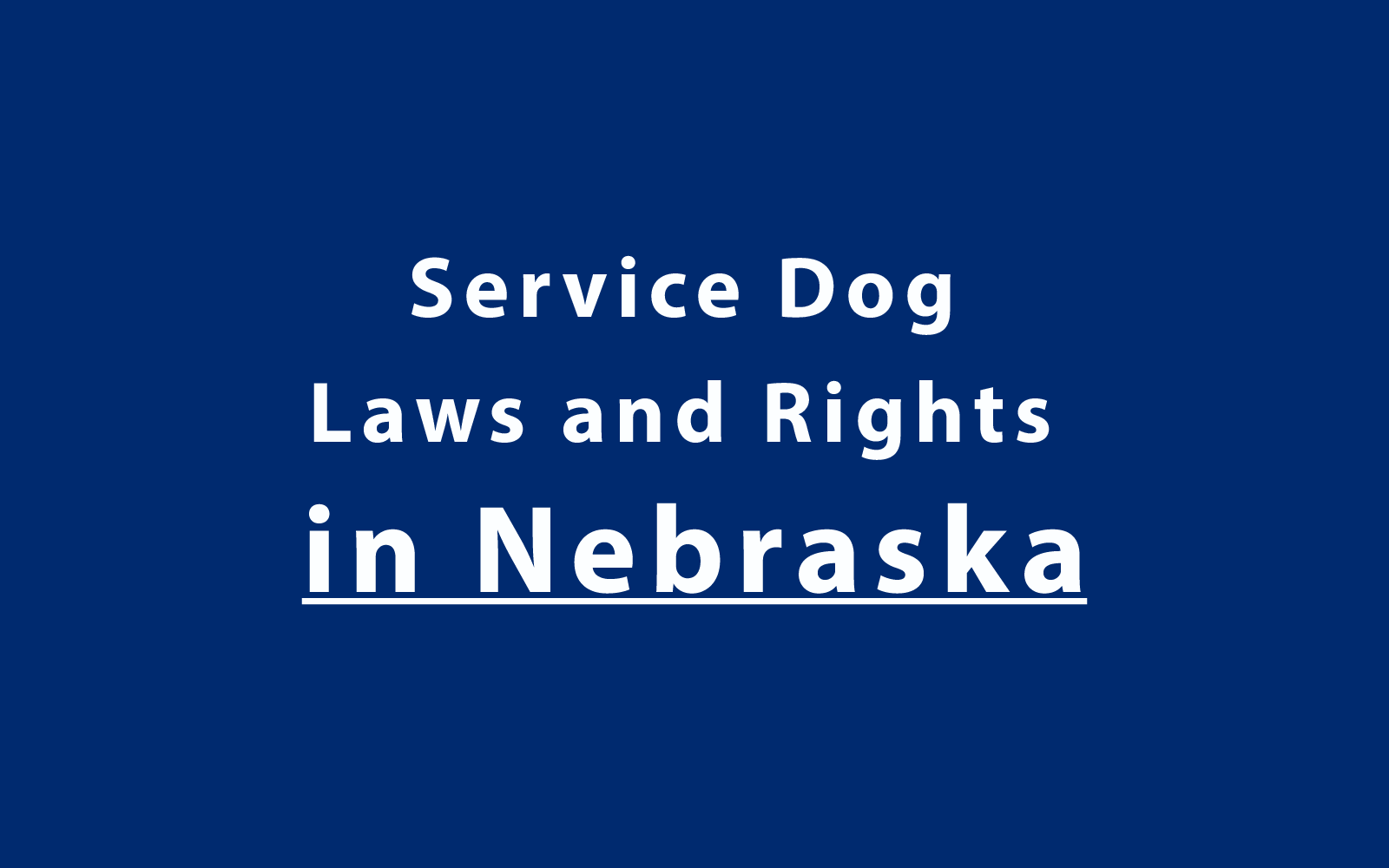 Service Dog Laws and Rights in Nebraska