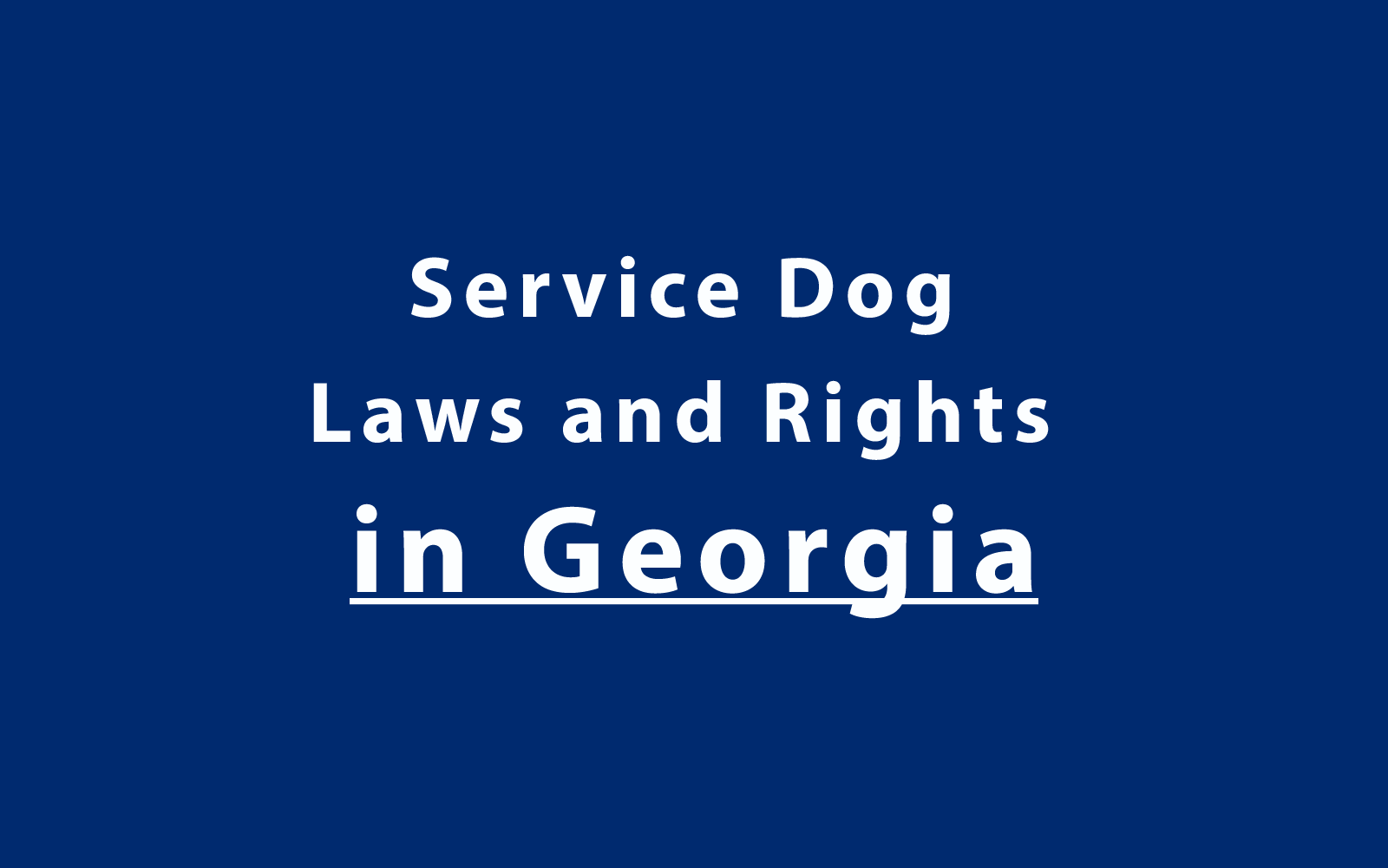 Service Dog Laws and Rights in Georgia
