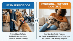 PTSD Service Dog vs Emotional Support Dog: Why Tasks Matter (And What Counts as a Task)