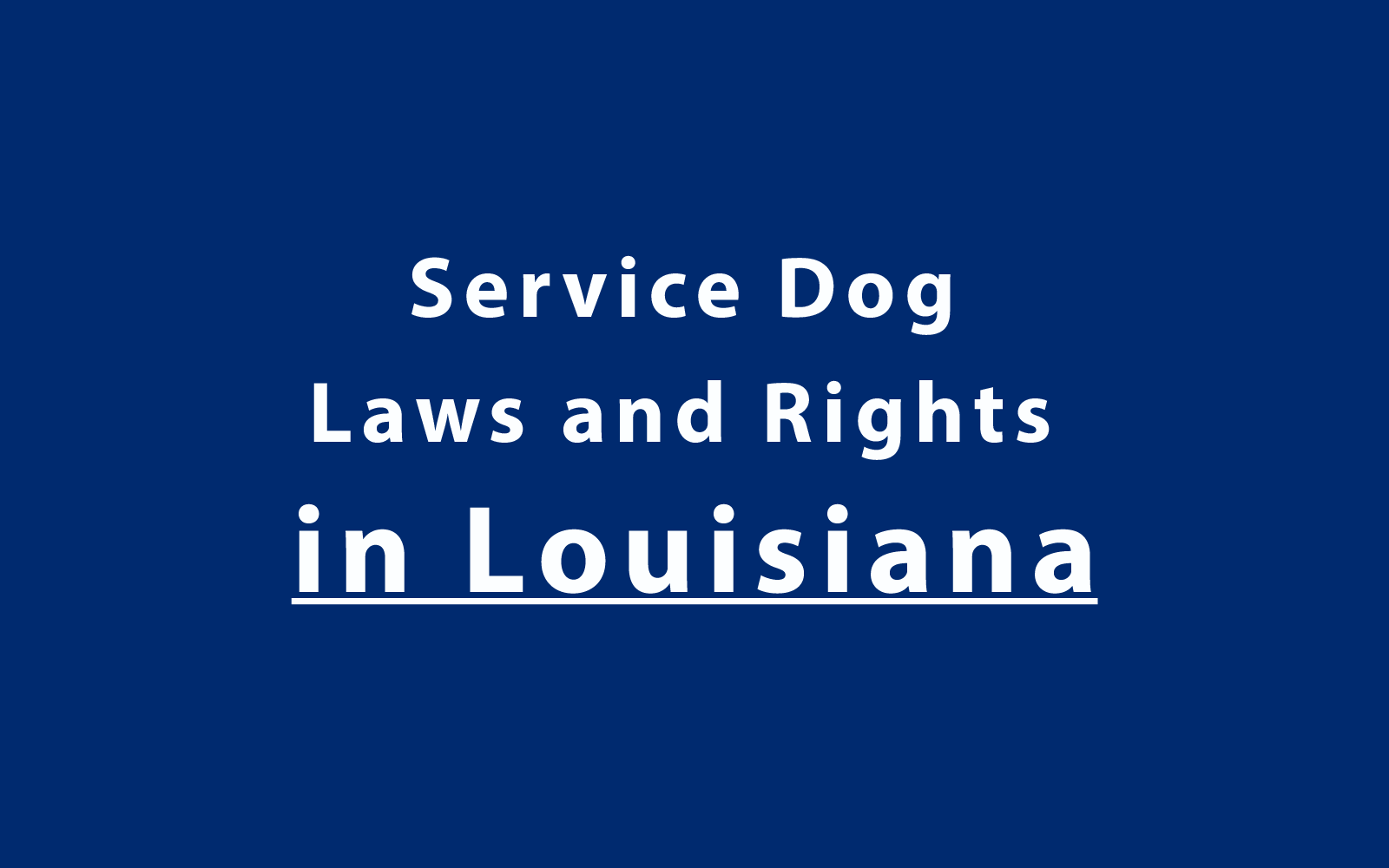 Service Dog Laws and Rights in Louisiana
